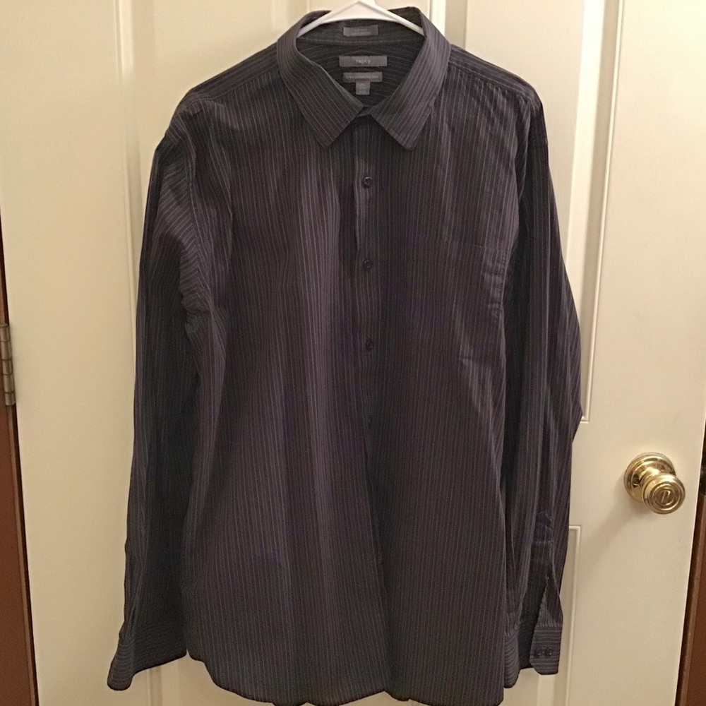 Apt. 9 Men’s Black and Purple Striped Dress Shirt